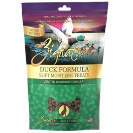ZIGNATURE Soft Moist Treats for Dogs - Duck Formula 4OZ