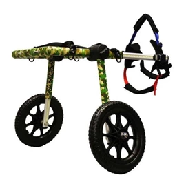 WALKIN PETS LARGE Dog Wheelchair (Camo 12 inch strut 16 inch Foam Filled Wheels)