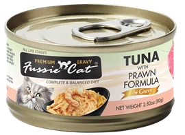 FUSSIE Cat 極品吞拿魚肉汁主食罐 - 極品吞拿魚 + 虎蝦肉汁 80g