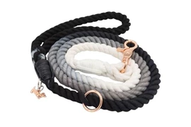 SASSY WOOF Rope Leash - Ombre Black (Black, Grey & White)
