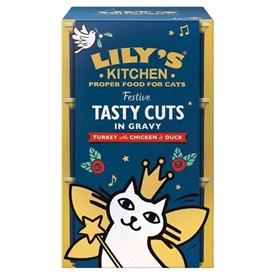 LILY'S KITCHEN WET FOOD FOR CATS -  Festive Christmas Testy Cuts in Gravy 3 x 85g