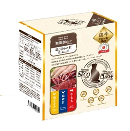 RIVERD REPUBLIC Neco Puree PureValue5 3Assorted Box (Chicken, ChickenGizzard, Beef) 13gx60 (20pcs x3)