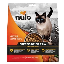 NULO FREESTYLE GRAIN-FREE FREEZE-DRIED RAW CAT FOOD (CHICKEN & SALMON RECIPES) 16OZ 