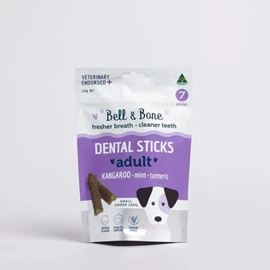 BELL & BONE ADULT DOG DENTAL STICKS - KANGAROO, MINT AND TURMERIC