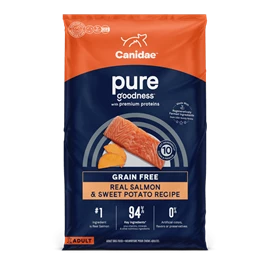 CANIDAE PURE GOODNESS GRAIN FREE DRY DOG FOOD WITH SALMON & SWEET POTATO