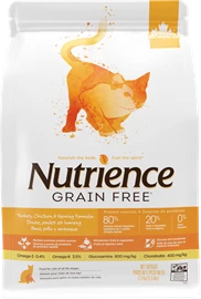 NUTRIENCE GRAIN FREE CAT FOOD TURKEY, CHICKEN & HERRING 5.5LB 