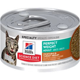 HILL'S SCIENCE DIET ADULT PERFECT WEIGHT VEGETABLE & TURKEY MEDLEY CAT FOOD 2.9 OZ