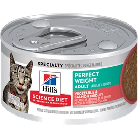 HILL'S SCIENCE DIET ADULT PERFECT WEIGHT VEGETABLE & SALMON MEDLEY CAT FOOD 2.9 OZ