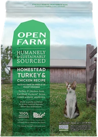 OPEN FARM GRAIN FREE HOMESTEAD TURKEY & CHICKEN RECIPE DRY CAT FOOD 