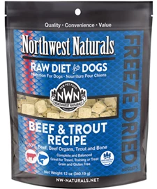 NORTHWEST NATURALS 凍乾犬糧系列 - 牛 & 鱒魚 12OZ