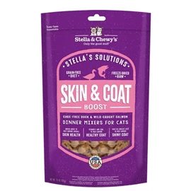 STELLA & CHEWY'S STELLA'S SOLUTIONS SKIN & COAT BOOST CAGE FREE DUCK & WILD CAUGHT SALMON MIXERS 7.5OZ 